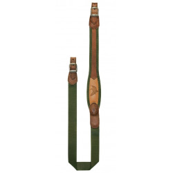 Tracolla fucile Riserva in pelle con beccaccia art. R2286 RISERVA