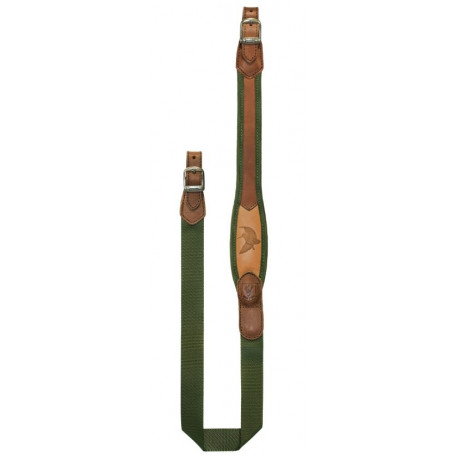 Tracolla fucile Riserva in pelle con beccaccia art. R2286 RISERVA