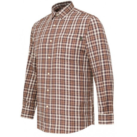 Camicia Beretta a quadri marrone e beige modello Bryggen art. LU382 T2474 01E2  BERETTA