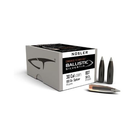 Palle Nosler Ballistic Silvertip calibro 30 peso 180 grani art. 51170 NOSLER