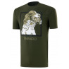 T-shirt Trabaldo verde con stampa beccaccia e setter mod. Identity