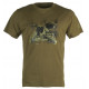 T-shirt Univers verde con stampa settere e fucile art. 94455 358 UNIVERS