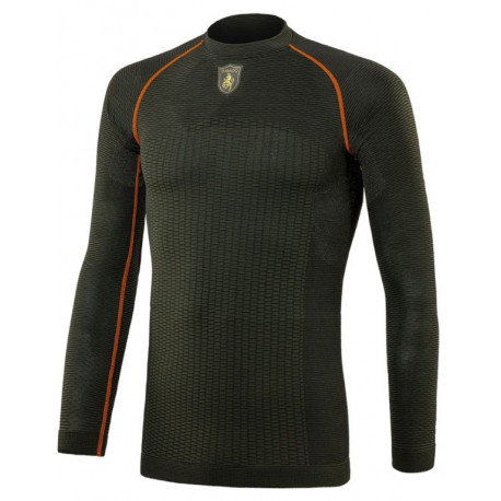 Maglia tecnica intima Trabaldo a manica lunga verde e arancio mod. MAGLIA M/L art.320/DRYARN/298/NEON  TRABALDO