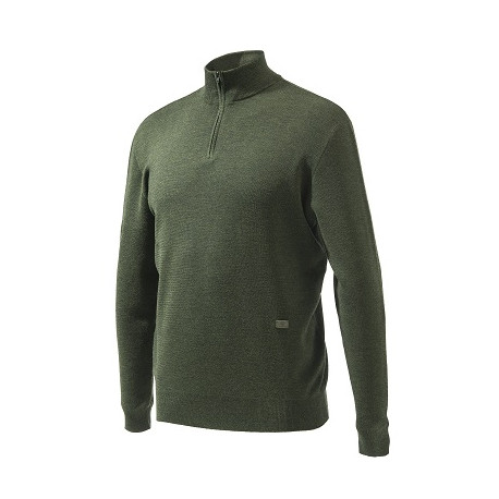 Maglione Beretta verde mod. PU022T14790718  Light Merino Half Zip Sweater Dark Green
