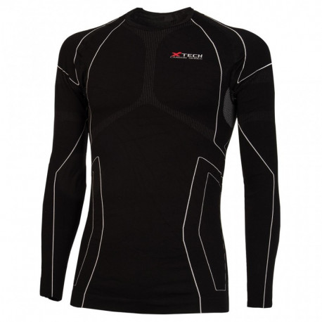 Maglia tecnica intima Xtech nera mod. Race 3 a manica lunga