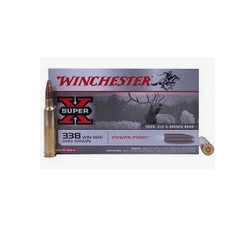 Cartuccia a palla Winchester per carabina cal. 338 Winchester Magnum ogiva Power Point