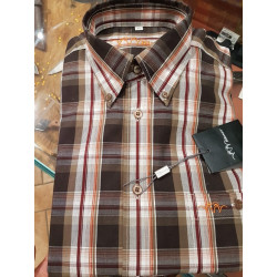 Camicia Blaser art.114059-087/611 MARRONE Narvik Popeline-Hemd