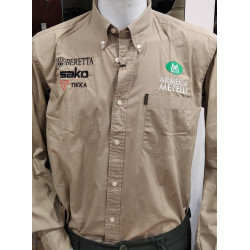 Camicia Beretta beige con ricami personalizzati Armeria Metelli Sport