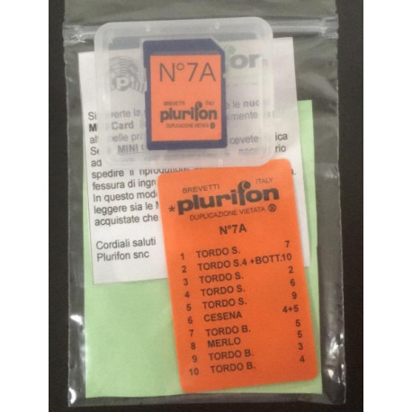 Plurifon Card con selezione di 10 canti n° 07A per richiami elettronici seconda serie