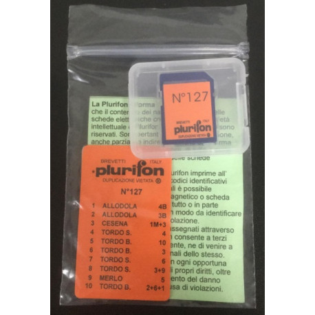 Plurifon Card con selezione di 10 canti n° 127 per richiami elettronici seconda serie