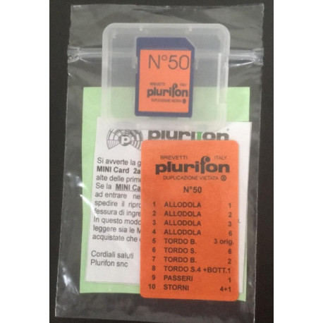 Plurifon Card con selezione di 10 canti n° 50 per richiami elettronici seconda serie