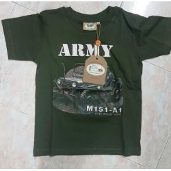 T-shirt da caccia da bambino verde mod. 94256 Army