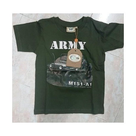 T-shirt da caccia da bambino verde mod. 94256 Army