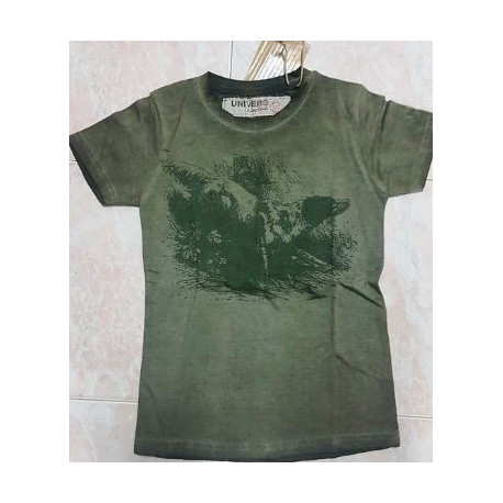 T-shirt da caccia da bambino verde mod. 94471