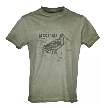 T-shirt  Univers verde con stampa beccaccia art. 94195 359