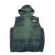 Gilet RS Hunting tecnico antispino verde con cappuccio mod. LV950