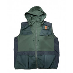 Gilet RS Hunting tecnico antispino verde con cappuccio mod. LV950