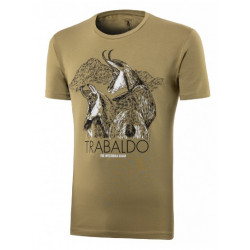 T-shirt Trabaldo marrone con stampa camoscio mod. Identity