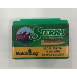 Palle Sierra MatchKing calibro 22 peso 77 grani HPBT