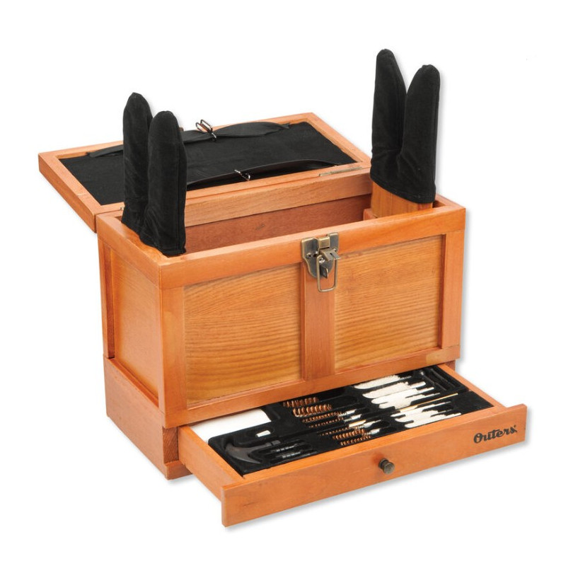 Kit pulizia in valigetta di legno con appoggio per arma art. 70084 OUTERS -  Armeria Metelli