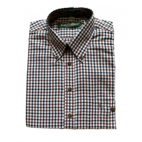 Camicia Tom Collins quadretti blu e marrone