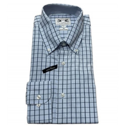 Camicia Oxford Shirt a quadri celeste mod.0084 SHIRT BUTTON