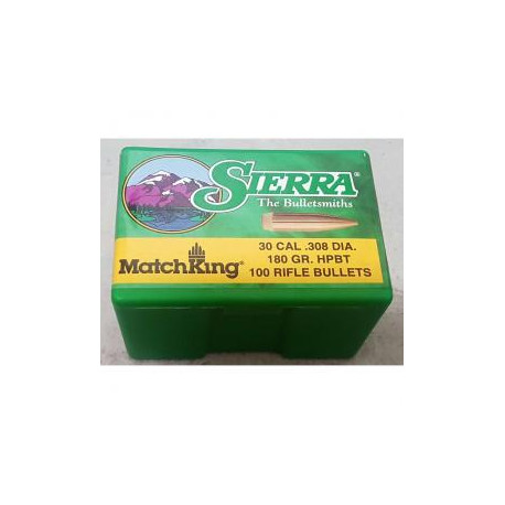 Palle Sierra MatchKing calibro 30 peso 180 grani