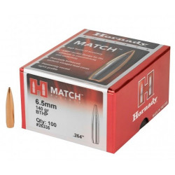 Palle Hornady Match calibro 6,5 mm peso 140 grani BTHP