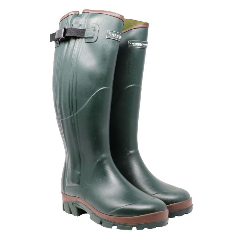 Percussion Chantilly Stivali Da Caccia Full Zip In Gomma Naturale - Verde, Taglia 42 EU - Impermeabili E Antiscivolo