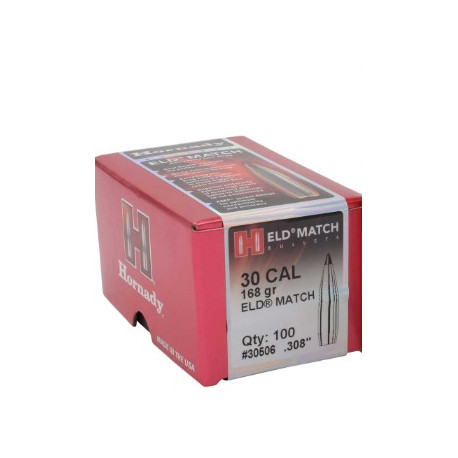 Palle Hornady Eld-Match calibro 30 peso 168 grani