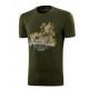 T-shirt Trabaldo verde con stampa beccaccia e setter mod. Identity