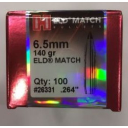 Palle Hornady Eld-Match calibro 6,5 mm peso 140 grani