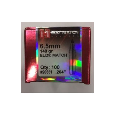 Palle Hornady Eld-Match calibro 6,5 mm peso 140 grani