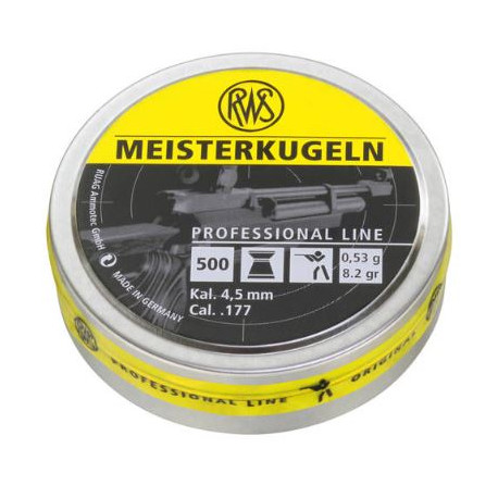 Pallini per aria compressa a punta piatta RWS Meisterkugeln cal 4,5 mm 8,2 gr