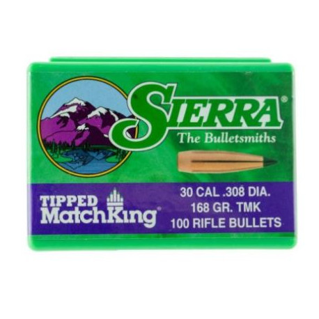 Palle Sierra Tipped MatchKing calibro 30 peso 168 grani