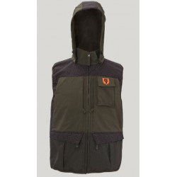 Gilet RS Hunting tecnico antispino verde con cappuccio mod. LV601