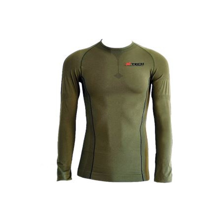 Maglia tecnica intima Xtech verde mod. Predator 3 a manica lungha