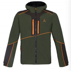 Giacca soft shell tecnica Zotta Forest antistrappo verde ed inserti fluo mod. Tiger art: ZFMJ01737 B906