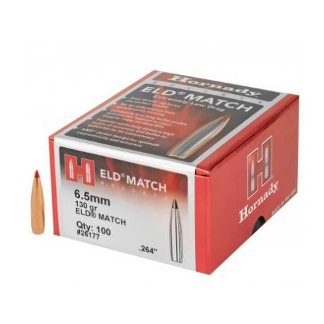 Palle Hornady Eld-Match calibro 6,5 mm peso 130 grani