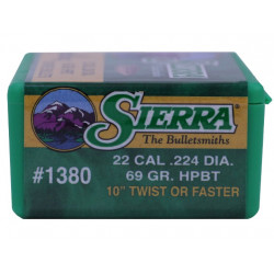 Palle Sierra MatchKing calibro 22 peso 69 grani