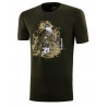 T-shirt Trabaldo verde con stampa del falco mod. Identity