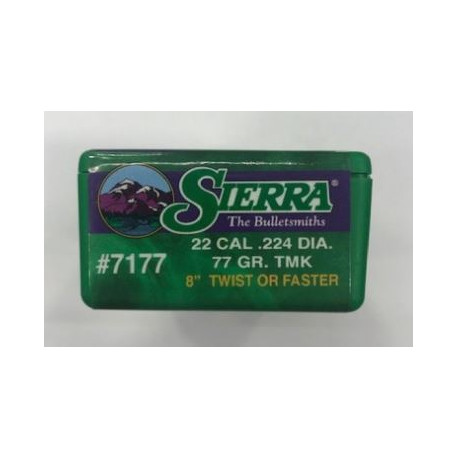 Palle Sierra Tipped Matchking calibro 22 peso 77 grani TMK