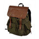 Zaino RASport multitasche verde con patta in pelle art. SL1001