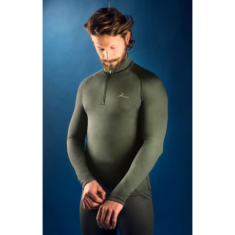 Lupetto tecnico intimo Konustex verde a manica lunga con zip mod. 0219 PROGAME-45