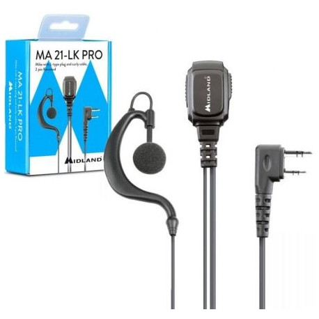 Microfono auricolare con connettore ad L Midland nero modello M21-LK PRO art.C1496.01