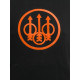 Felpa Beretta nera e logo arancio con cappuccio modello Pintail art. FU351 T2514 0999 BERETTA