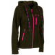 Felpa micropile da donna Univers con cappuccio verde e rosa art. 24030 404