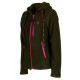Felpa micropile da donna Univers con cappuccio verde e rosa art. 24030 404