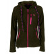 Felpa micropile da donna Univers con cappuccio verde e rosa art. 24030 404