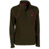 Lupetto micropile da donna Univers verde con rifiniture rosa art. 24023 404